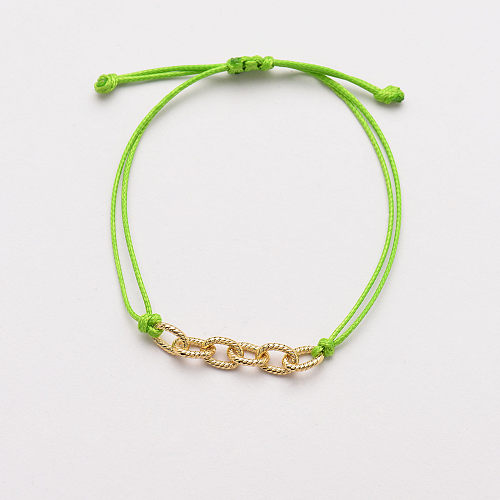 Chain Link  Green String Bracelets for Women -SSBTG142-33780