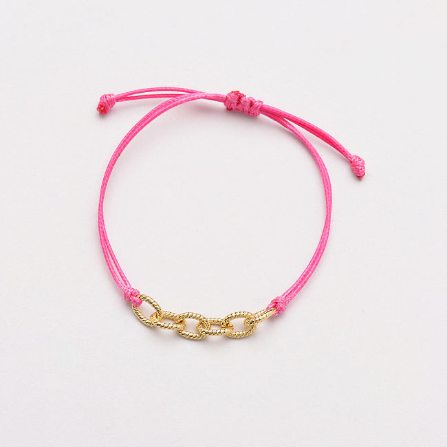 Chain Link  Pink String Bracelets for Women -SSBTG142-33779