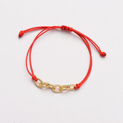 Pulseiras de cordão vermelho CZ Zircon Star para mulheres -SSBTG142-33778