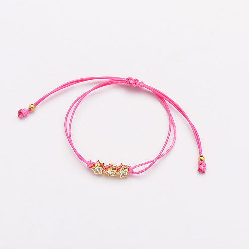CZ Zircon Star Pink String Armbänder für Damen -SSBTG142-33777
