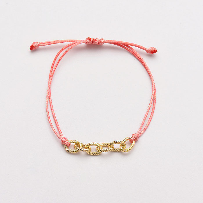 Chain Link  Pink String Bracelets for Women -SSBTG142-33781