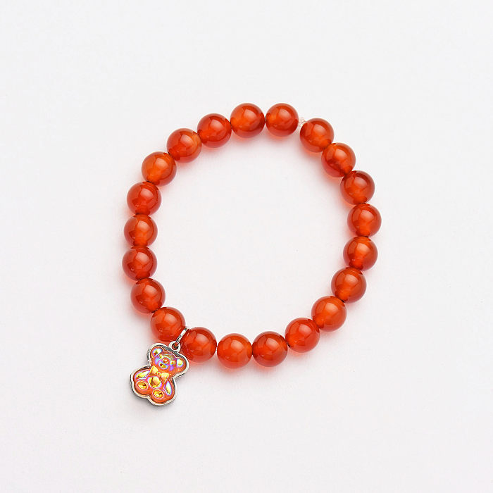 Bracelets de perles de charme d'ours de pierres précieuses naturelles -SSBTG142-33774
