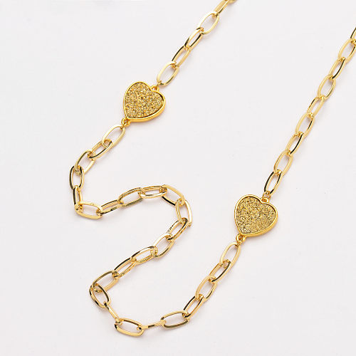 Crystal Cluster Heart Halskette Lange Halskette für Damen -SSNEG142-33720