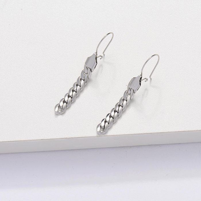 Stainless Steel Chain Drop Earrings -SSEGG143-33883