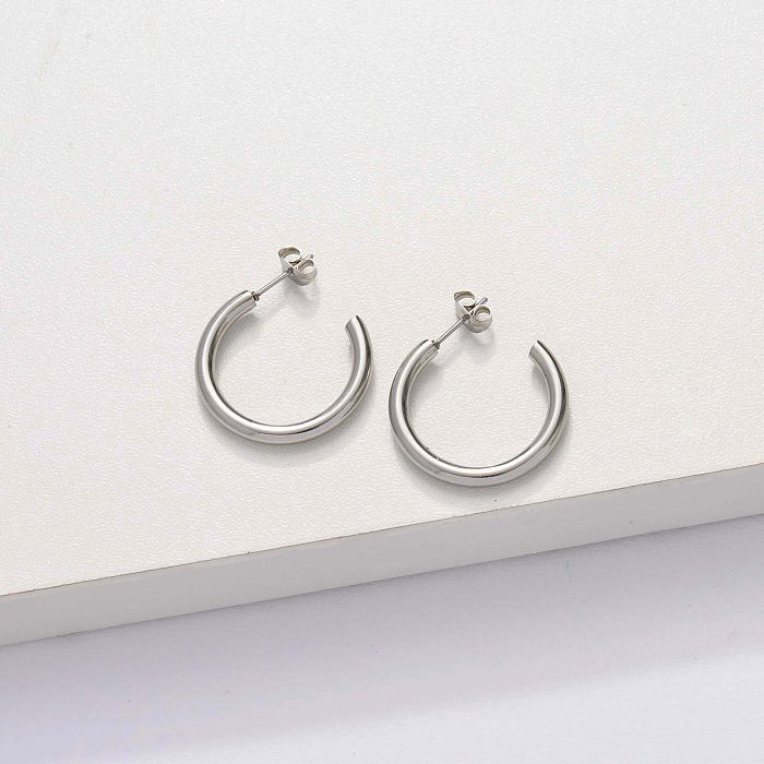 Stainless Steel Hoop Earrings -SSEGG143-33842