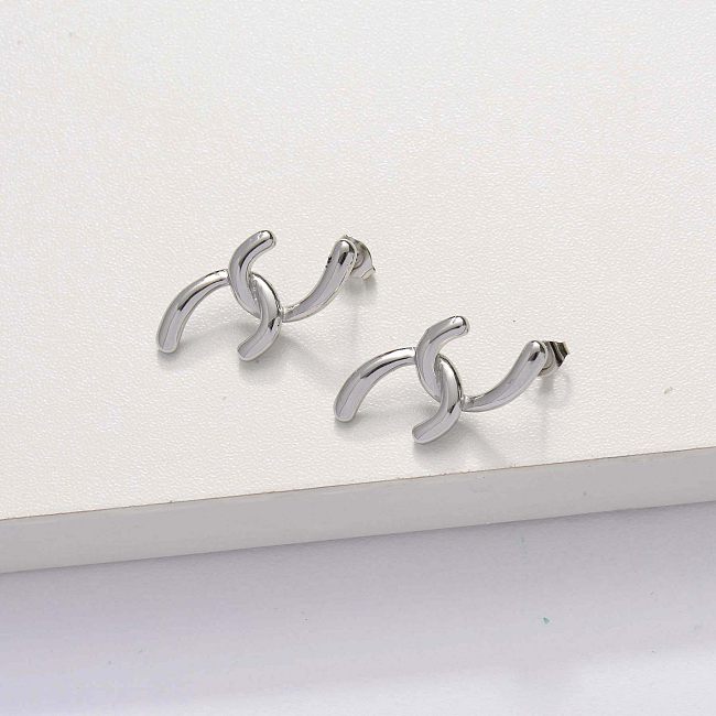 Boucles d'oreilles pendantes à la mode en acier inoxydable - SSEGG143-33844