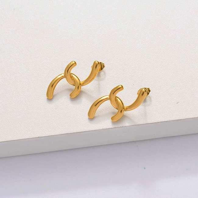 18k Gold Plated Drop Earrings -SSEGG143-33845