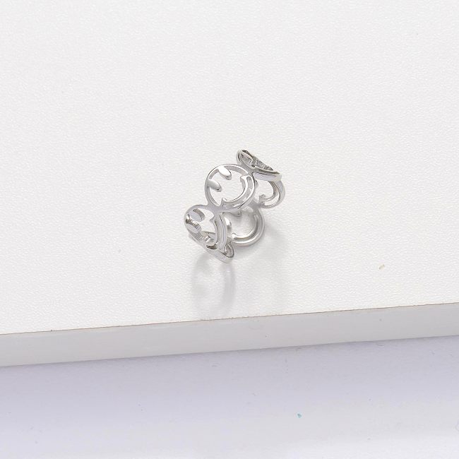 Edelstahl Smiley Ring für Damen -SSRGG143-33900