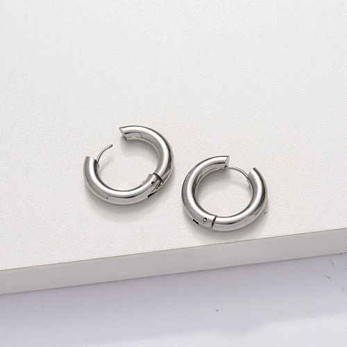 Stainless Steel Tube Hoop Earrings -SSEGG143-33846