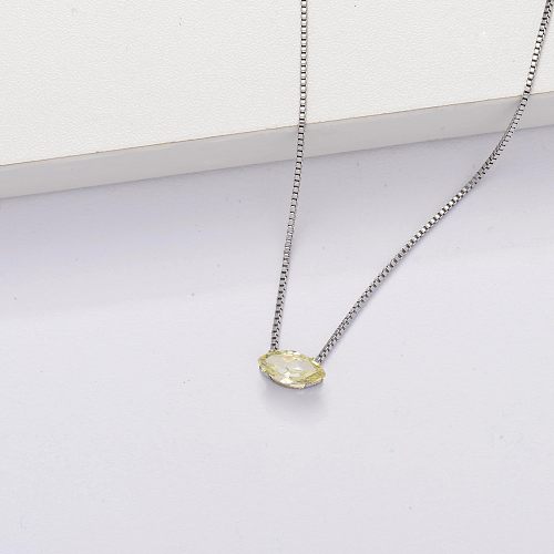 Collier minuscule transparent avec zircon cubique -SSNEG143-33856