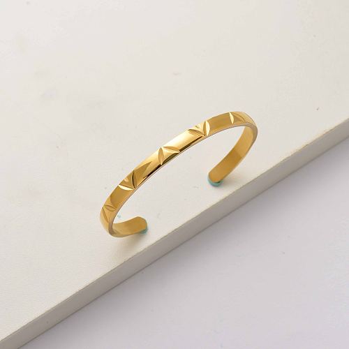 18k gold plated stainless steel bracelet-SSBTG143-34646