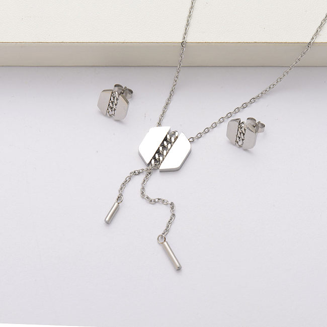 Conjuntos de joias de aço inoxidável da moda para mulheres-SSCSG143-34366