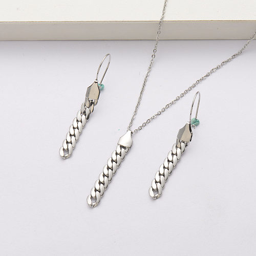 Chain stainless steel jewelry sets for women-SSCSG143-34376