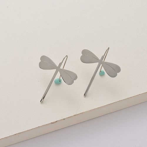 dragonfly stainless steel earrings-SSEGG143-34300