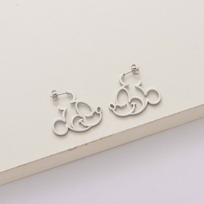 mouse stainless steel earrings-SSEGG143-34299