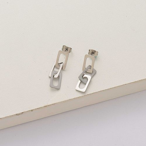 Circular needle stainless steel earrings for women-SSEGG143-34283