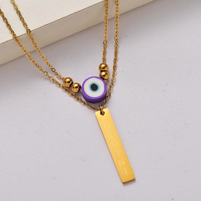 Fashion stainless steel 18k gold plated necklace-SSNEG142-34773