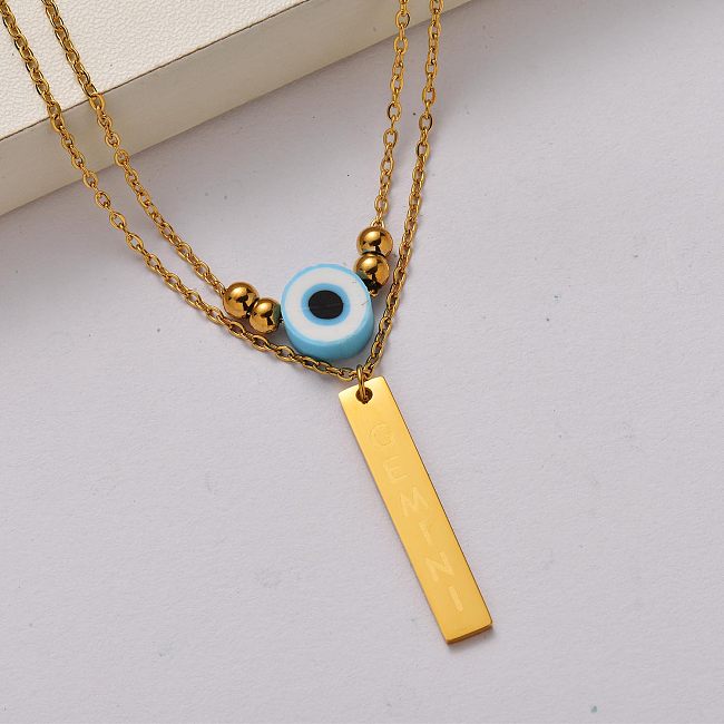 Fashion stainless steel 18k gold plated necklace-SSNEG142-34776
