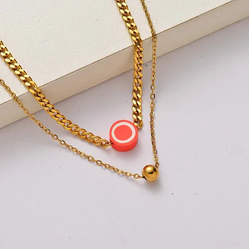 Fashion stainless steel 18k gold plated necklace-SSNEG142-34758