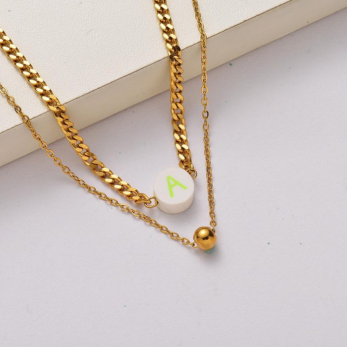 Fashion stainless steel 18k gold plated necklace-SSNEG142-34754