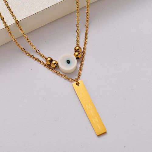 Fashion stainless steel 18k gold plated necklace-SSNEG142-34774