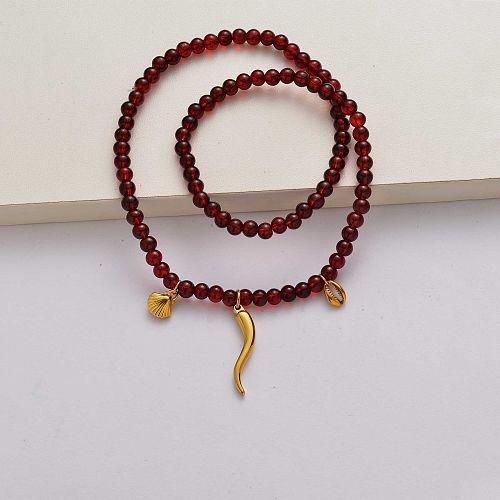 Fashion elasticated beaded necklace-
SSNEG142-34712