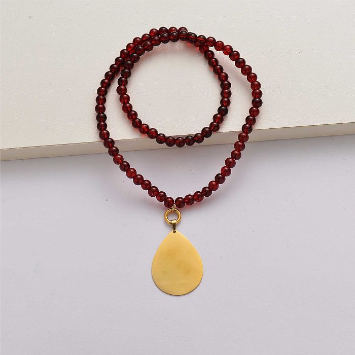 Collier de perles élastiqué mode- SSNEG142-34713
