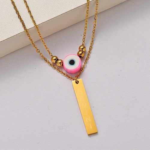 Fashion stainless steel 18k gold plated necklace-SSNEG142-34768