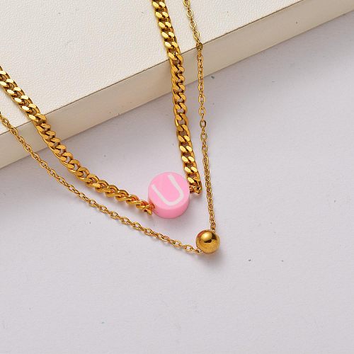 Fashion stainless steel 18k gold plated necklace-SSNEG142-34756