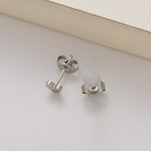 stainless steel heart stud earrings for girls -SSEGG143-35210