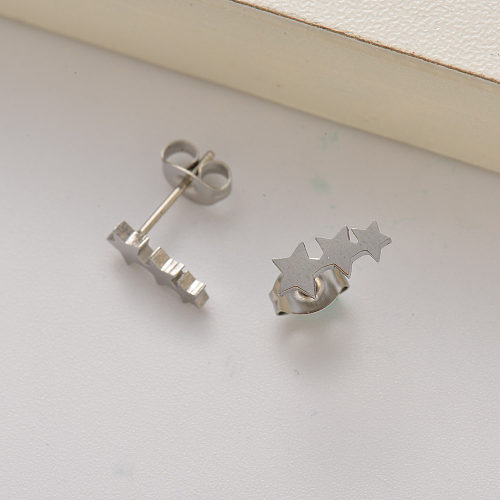 stainless steel star stud earrings for girls -SSEGG143-35212