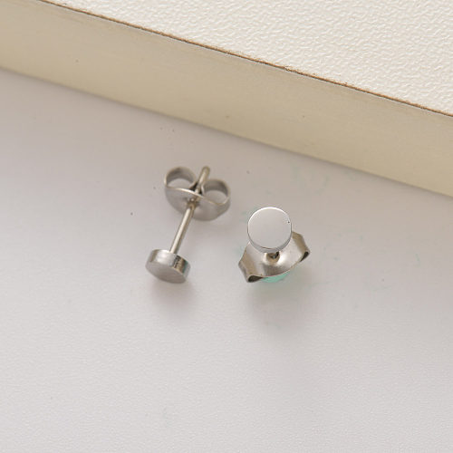 stainless steel round stud earrings for girls -SSEGG143-35200