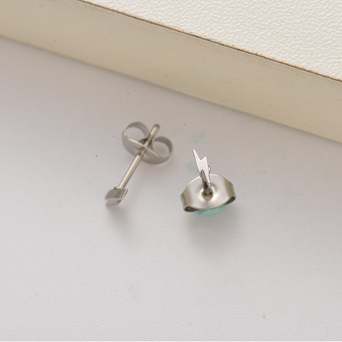 stainless steel flash nighting stud earrings for girls -SSEGG143-35208