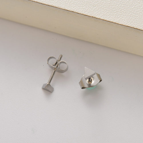 boucles d'oreilles mini triangle en acier inoxydable pour femmes -SSEGG143-35182