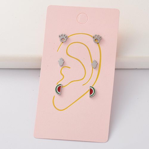 Acero Inoxidable Edelstahl Tiny Earring Sets -SSEGG143-35338