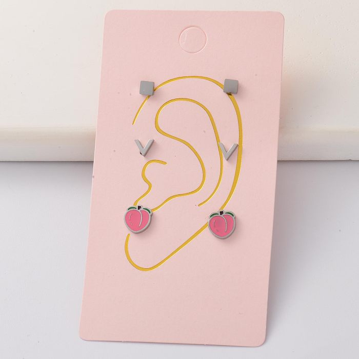 Ensembles de boucles d'oreilles minuscules en acier inoxydable Acero -SSEGG143-35354