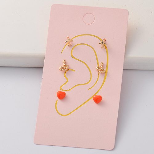 Oro Laminado Cartilage Cubic Zircon Tiny Gold Filled Earring Sets -BREGG143-35293