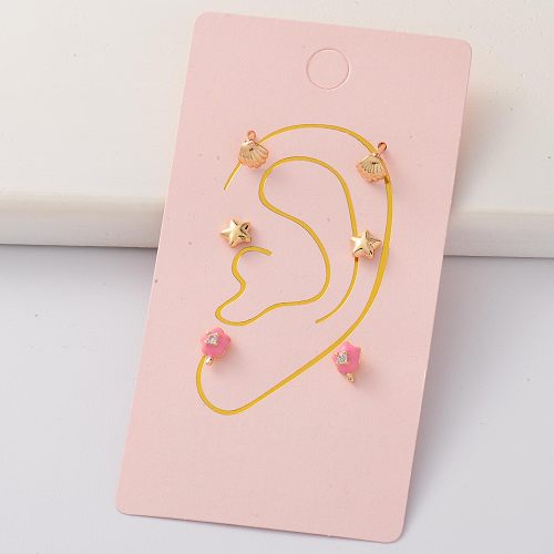 Oro Laminado Cartilage Cubic Zircon Tiny Gold Filled Earring Sets -BREGG143-35290
