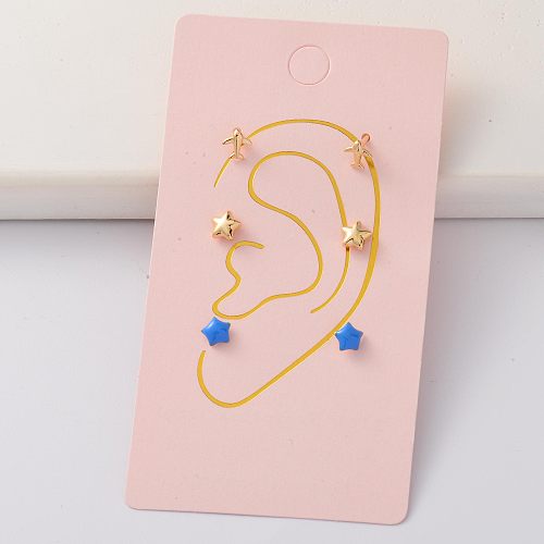 Oro Laminado Cartilage Cubic Zircon Tiny 14K Gold Filled Earring Sets -BREGG143-35295