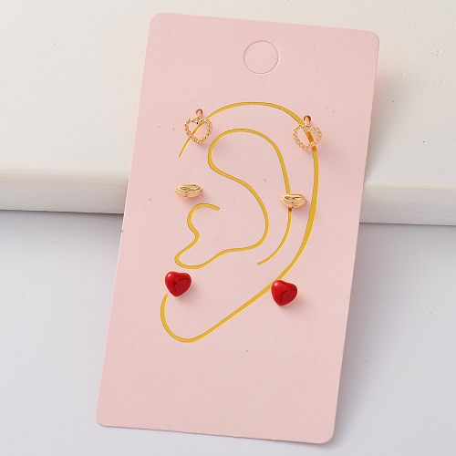 Oro Laminado Cartilage Cubic Zircon Tiny Gold Filled Earring Sets -BREGG143-35287