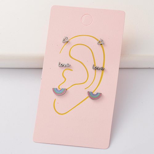 Acero Inoxidable Edelstahl Tiny Earring Sets -SSEGG143-35351