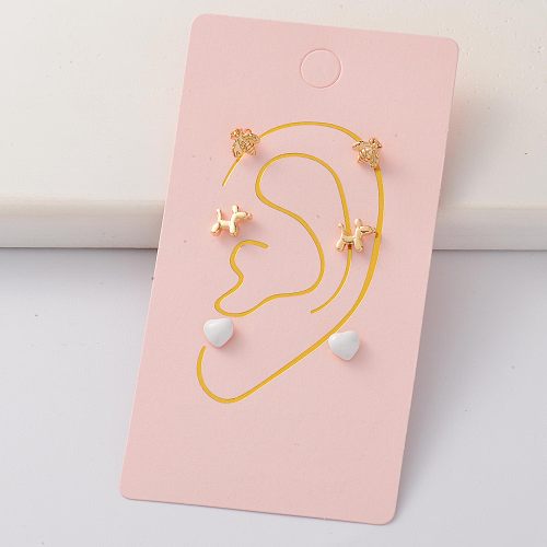 Oro Laminado Cartilage Cubic Zircon Tiny Gold Filled Earring Sets -BREGG143-35289