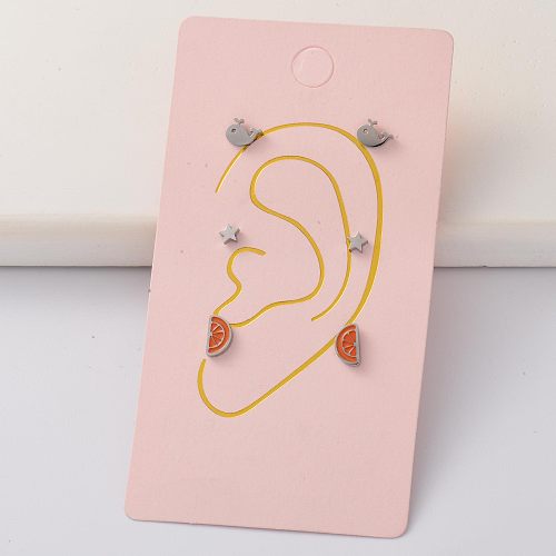 Acero Inoxidable Edelstahl Tiny Earring Sets -SSEGG143-35358
