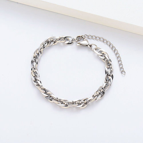 Cheap Bulk Silver Plated Steel Charm Bracelet For Women