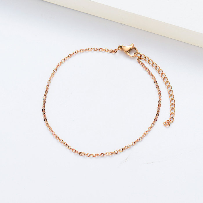 Wholesale Rose Gold Plated Stainless Steel Bracelets Chains