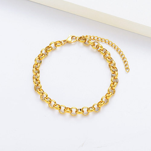 Pulseiras folheadas a ouro 18k para mulheres