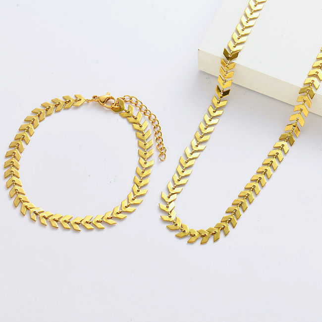 Wholesale Gold Ear of Wheat Chain With Pendant Designs And Ear of Wheat Bracelets For Women