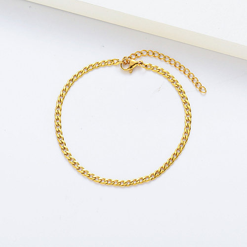 Gold Plated  Stainless Steel Cuban Bracelet Wholesale
