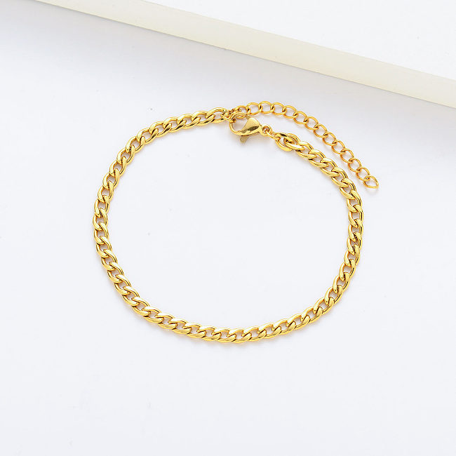 Pulsera de acero de moda barata chapada en oro amarillo envío gratis