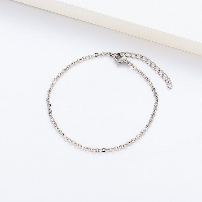 Stainless Steel Chain Bracelets Silver Plated
 for Women